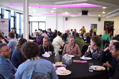 : Image shows delegates at the Bristol Hub for Gambling Harms Research, at the University of Bristol, in discussion at the International Interdisciplinary Colloquium last year.